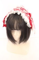 画像1: fancy doll / いちごギンガムチェックヘッドドレス  アカ O-26-09-04-1003-LO-AC-IG-OS (1)