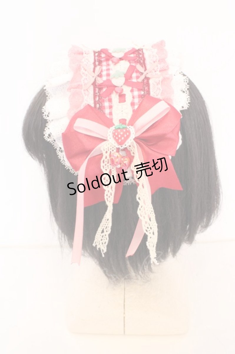 画像3: fancy doll / いちごギンガムチェックヘッドドレス  アカ O-26-09-04-1003-LO-AC-IG-OS (3)