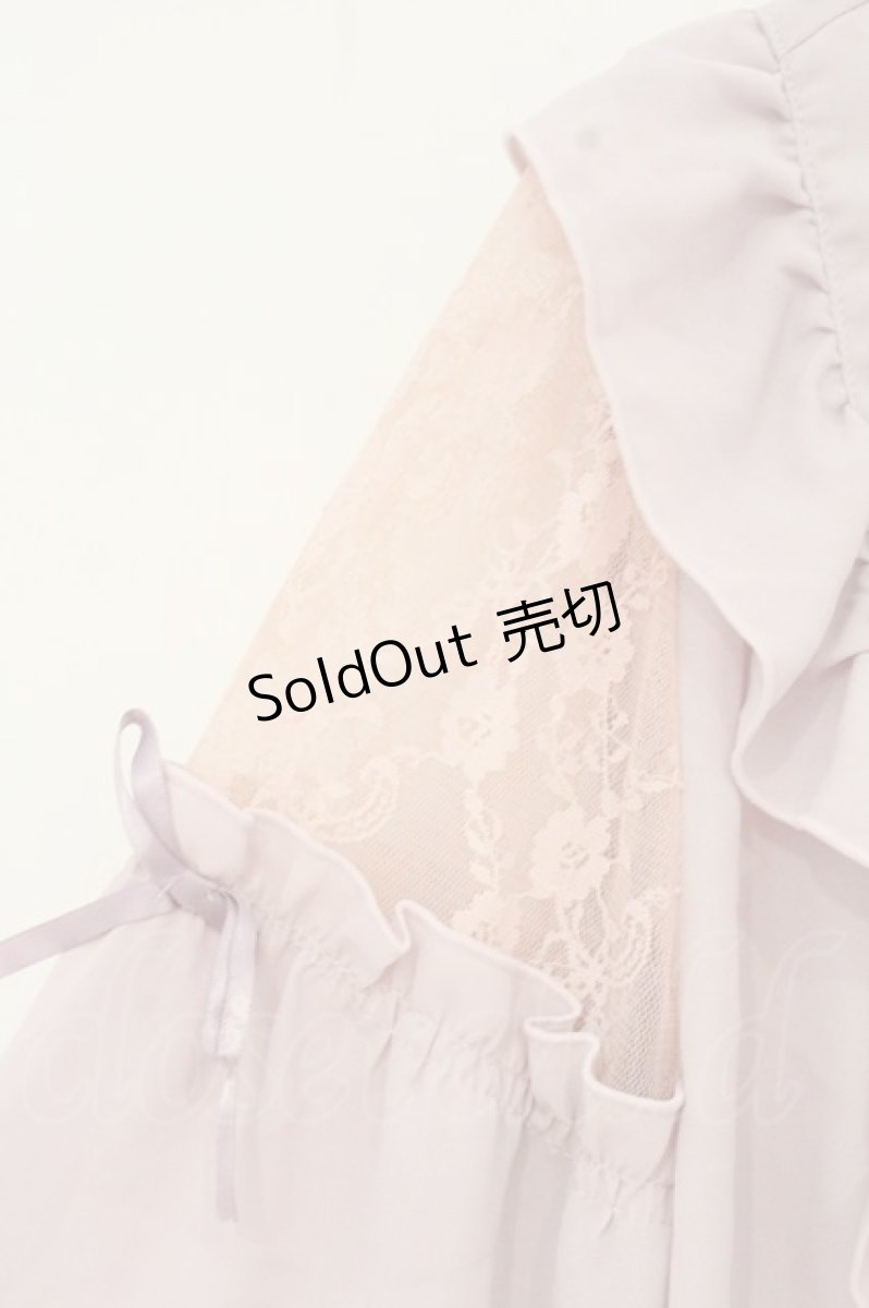画像2: axes femme POETIQUE / 肩レースデザインブラウス M ピンク O-26-09-04-062-AX-BL-OW-OS (2)