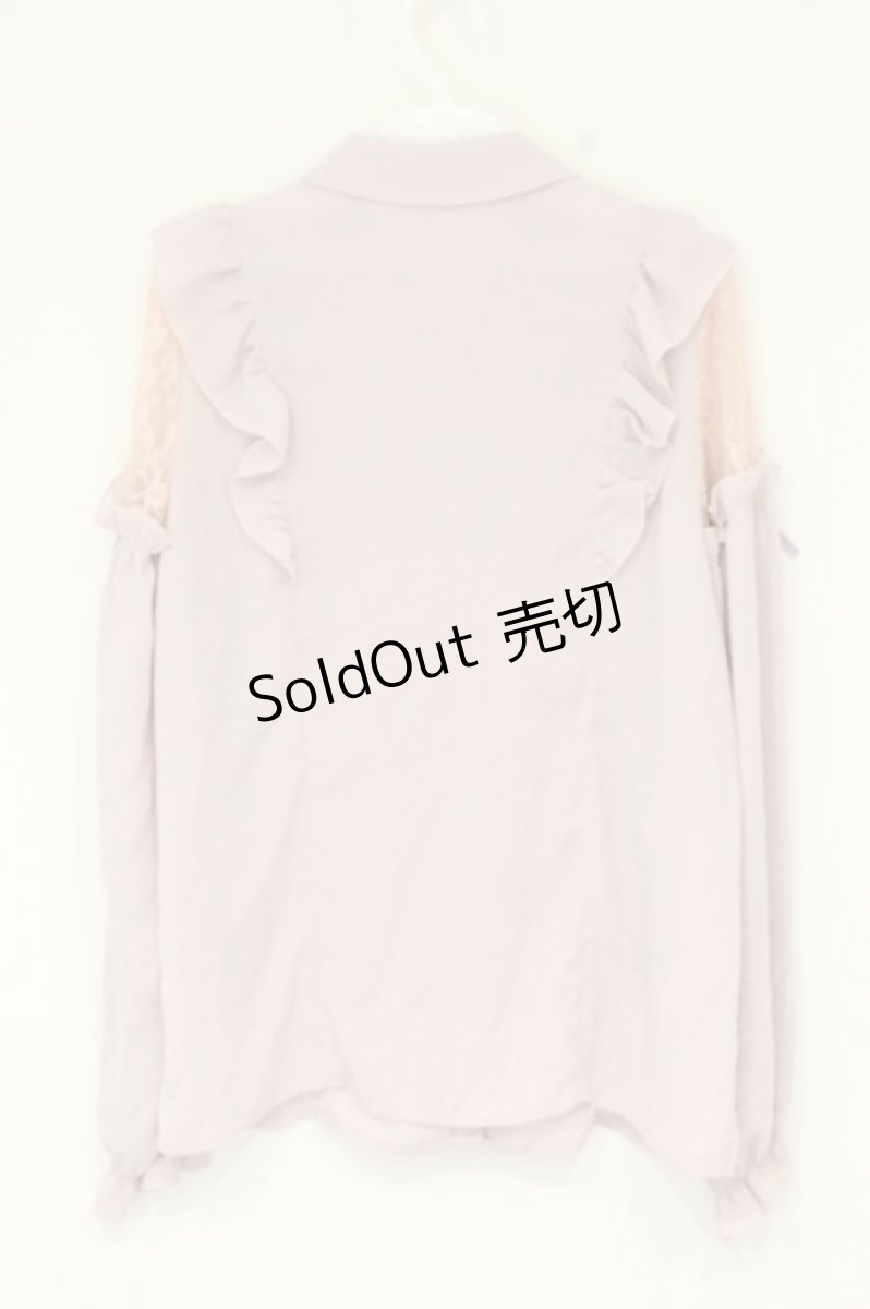 画像3: axes femme POETIQUE / 肩レースデザインブラウス M ピンク O-26-09-04-062-AX-BL-OW-OS (3)