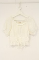 画像1: axes femme POETIQUE / シャーリングトップス M シロ O-26-09-04-063-AX-TO-OW-OS (1)