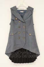 画像1: axes femme POETIQUE / バックプリーツロングベスト M ブルー O-26-09-04-064-AX-TO-OW-OS (1)