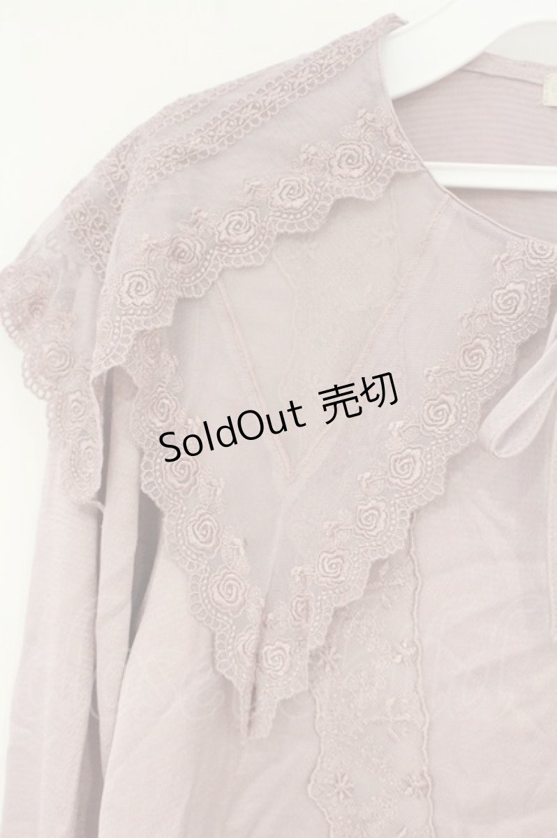 画像2: axes femme POETIQUE / レースセーラー襟ブラウス M ピンク O-26-09-04-071-AX-BL-OW-OS (2)