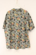 画像3: axes femme / ハイビスカス＆スタンプ柄アロハシャツ M グリーン O-26-09-04-072-AX-BL-OW-OS (3)