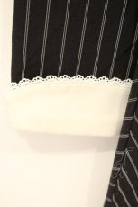 画像3: Favorite / 清楚なストライプ柄の文学少女フレアワンピース M~L ネイビー系 O-26-09-04-077-LO-OP-OW-OS (3)