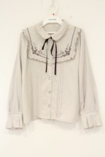 画像1: axes femme / 襟付刺繍ブラウス M ピンク O-26-09-04-079-AX-BL-OW-OS (1)