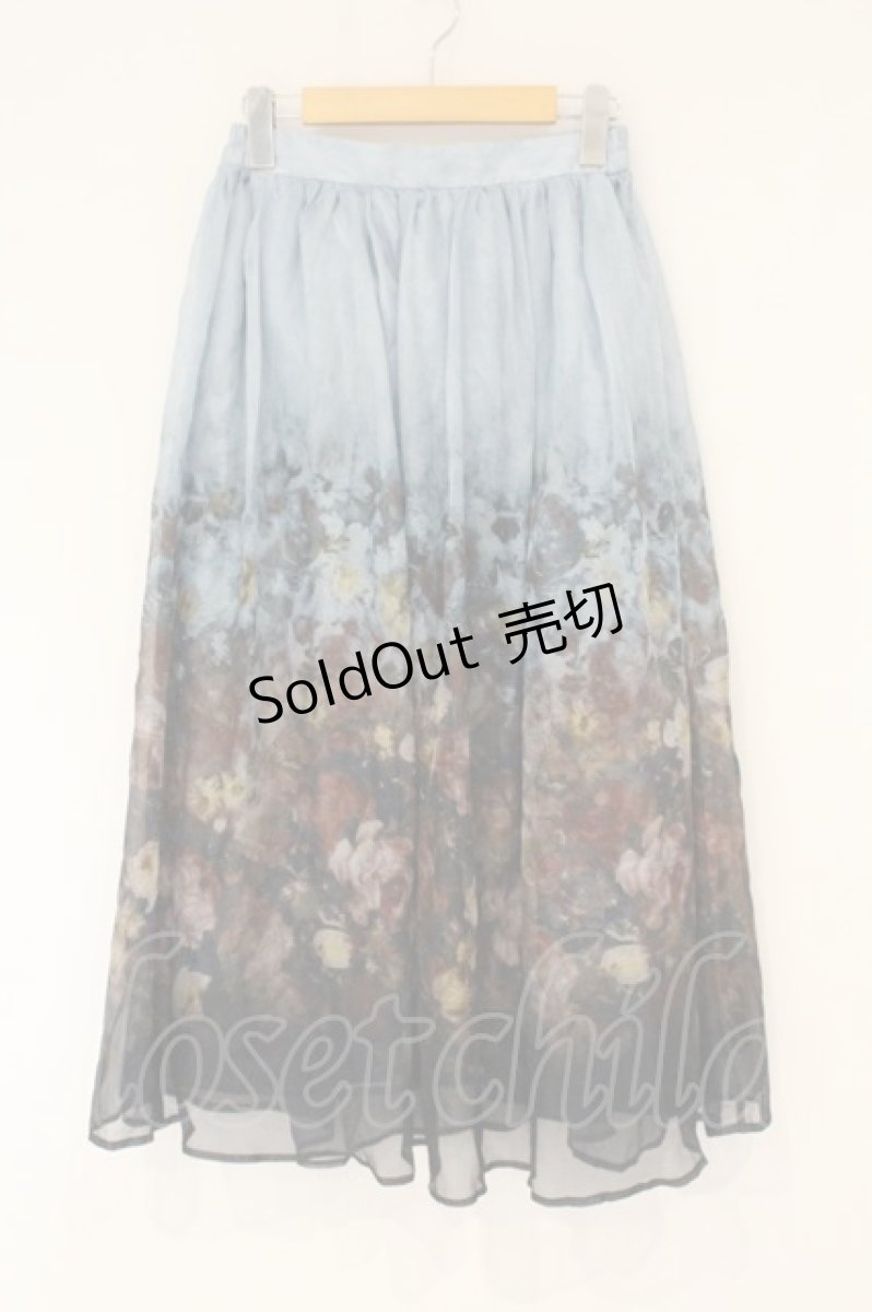 画像1: axes femme NOSTALGIE / ミスティローズ柄スカート F ブルー O-26-09-04-085-AX-SK-OW-OS (1)