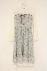 画像1: axes femme / プチブーケ柄ビスチェ切替ワンピース L ミント O-26-09-04-088-AX-OP-OW-OS (1)
