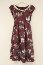 画像1: axes femme POETIQUE / ベルオトンヌ柄ワンピース M ワイン O-26-09-04-010-AX-OP-OW-OS (1)