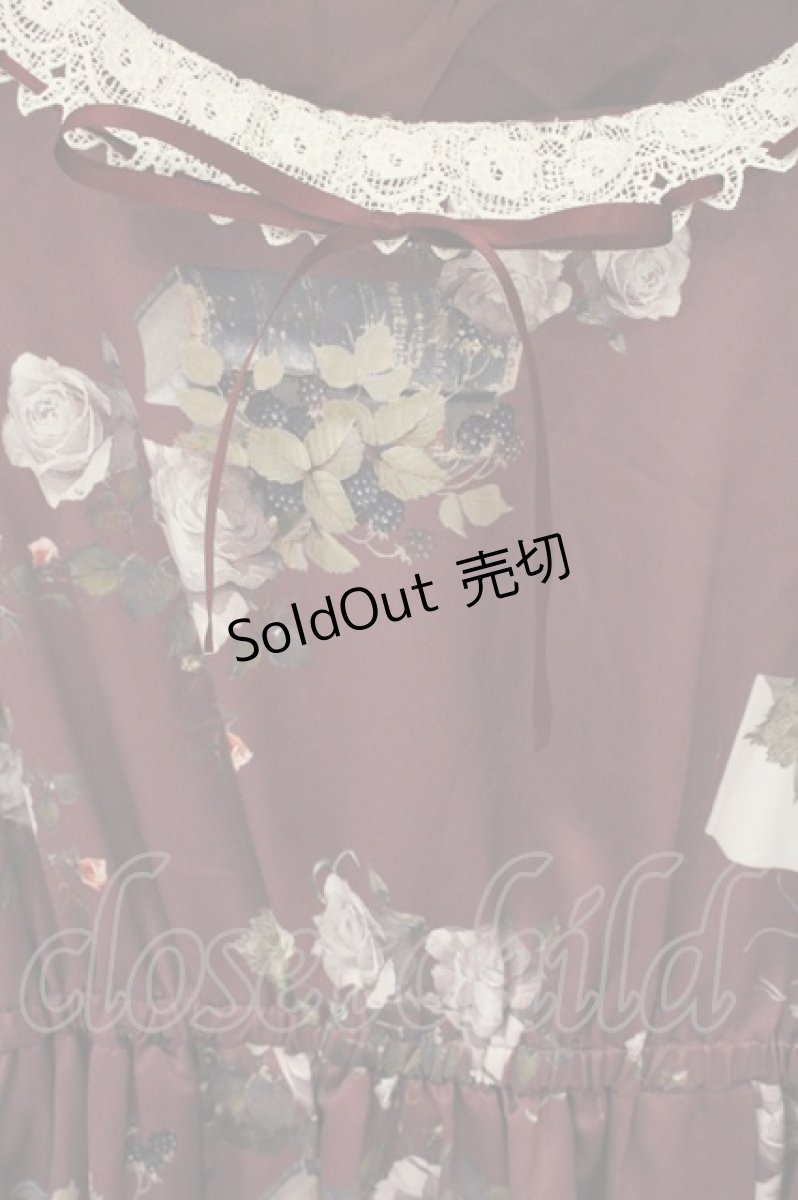画像2: axes femme POETIQUE / ベルオトンヌ柄ワンピース M ワイン O-26-09-04-010-AX-OP-OW-OS (2)
