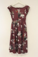 画像3: axes femme POETIQUE / ベルオトンヌ柄ワンピース M ワイン O-26-09-04-010-AX-OP-OW-OS (3)