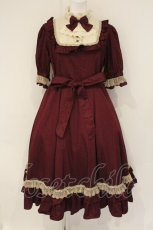 画像1: Victorian maiden / Jewelryクラシカルドールハーフスリーブロングドレス  ワイン O-26-09-04-096-CL-OP-IG-OS (1)