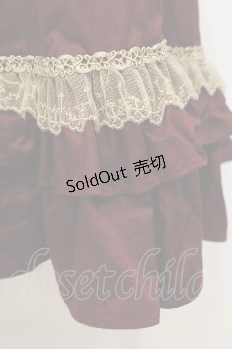 画像3: Victorian maiden / Jewelryクラシカルドールハーフスリーブロングドレス  ワイン O-26-09-04-096-CL-OP-IG-OS (3)