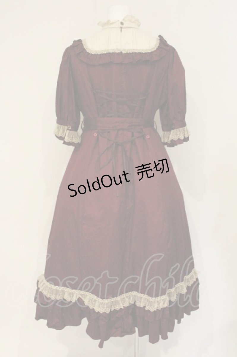 画像5: Victorian maiden / Jewelryクラシカルドールハーフスリーブロングドレス  ワイン O-26-09-04-096-CL-OP-IG-OS (5)