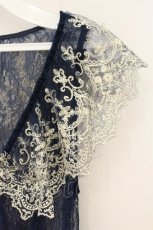 画像3: Vallee lys / Fishtail Lace Gilet  ネイビー O-26-09-04-097-GO-TO-IG-OS (3)