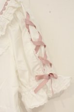 画像3: Chalmiere / 袖レースアップブラウス  シロ×ピンク O-26-09-04-100-AX-BL-IG-OS (3)