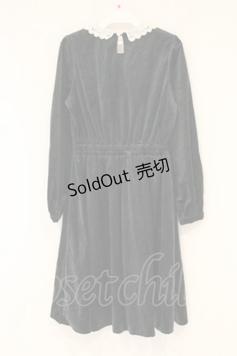 画像3: axes femme POETIQUE / レース襟ベロアワンピ M グリーン O-26-09-04-013-AX-OP-OW-OS (3)