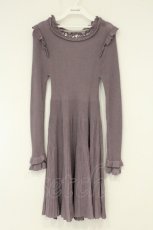 画像1: axes femme POETIQUE / ラメニットフレアワンピース M ラベンダー O-26-09-04-015-AX-OP-OW-OS (1)