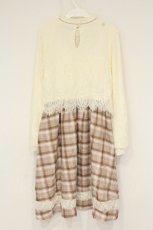 画像4: axes femme POETIQUE / レースチェック柄ワンピース M ピンク O-26-09-04-017-AX-OP-OW-OS (4)