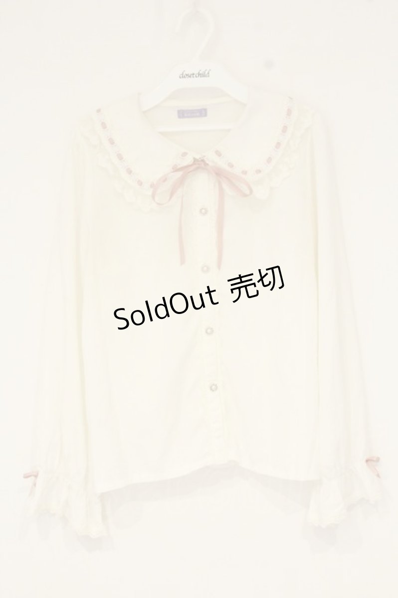 画像1: axes femme kawaii / はしごレースブラウス M シロ O-26-09-04-021-AX-BL-OW-OS (1)