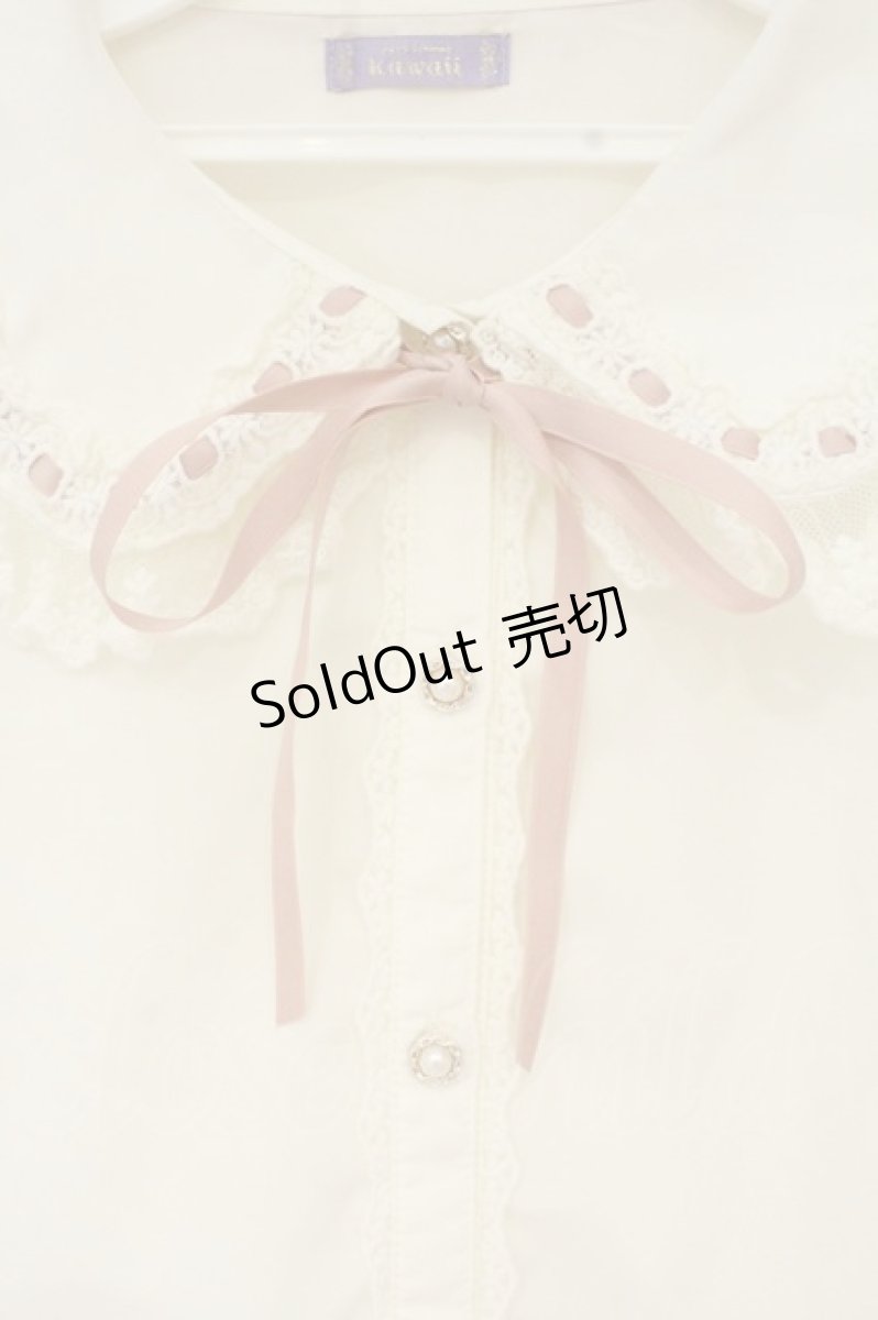 画像2: axes femme kawaii / はしごレースブラウス M シロ O-26-09-04-021-AX-BL-OW-OS (2)
