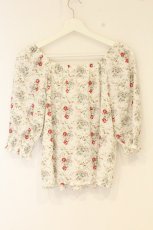 画像3: axes femme POETIQUE / ビスチェ風花柄ブラウス M キナリ O-26-09-04-024-AX-BL-OW-OS (3)