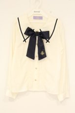 画像1: axes femme kawaii / セーラー襟ブラウス M キナリ O-26-09-04-029-AX-BL-OW-OS (1)