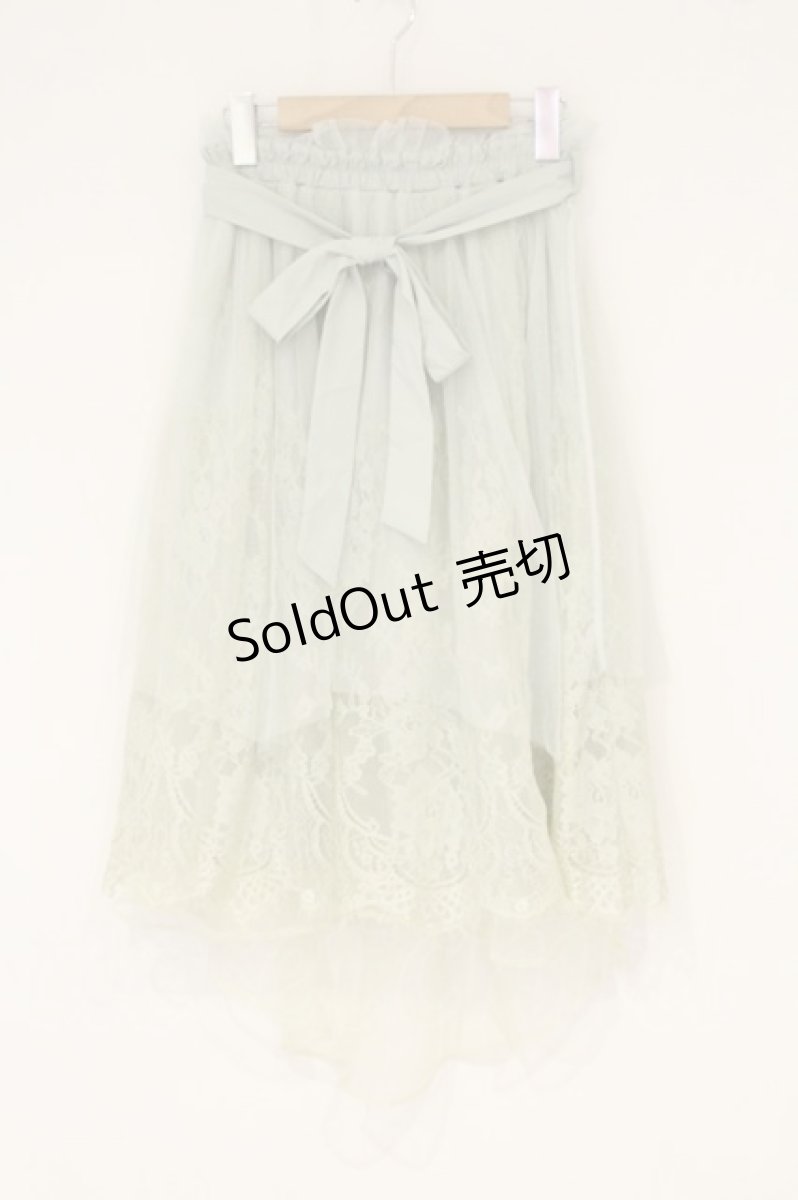 画像1: axes femme POETIQUE / レース×チュールアシメスカート M グリーン O-26-09-04-031-AX-SK-OW-OS (1)