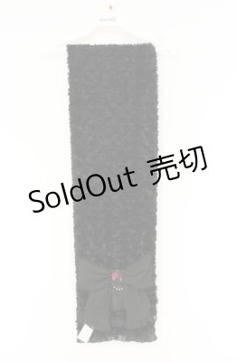 Preview of ローズブーケリボンマフラー 170×25cm クロ