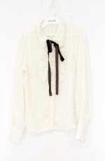 画像1: axes femme / ドットフロッキーブラウス M 生成り O-26-09-05-032-AX-BL-IG-OS (1)