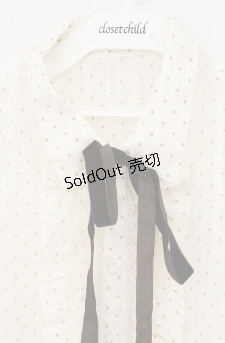 画像2: axes femme / ドットフロッキーブラウス M 生成り O-26-09-05-032-AX-BL-IG-OS (2)