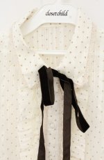 画像2: axes femme / ドットフロッキーブラウス M 生成り O-26-09-05-032-AX-BL-IG-OS (2)