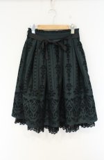 画像1: axes femme / 花フロッキープリントスカート  グリーン O-26-09-05-040-AX-SK-IG-OS (1)