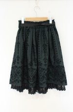 画像2: axes femme / 花フロッキープリントスカート  グリーン O-26-09-05-040-AX-SK-IG-OS (2)