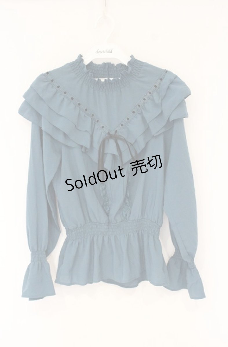画像1: axes femme / ハイネックはしごレーストップス M ターコイズ系 O-26-09-05-053-AX-TO-IG-OS (1)