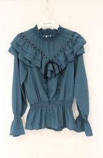 画像1: axes femme / ハイネックはしごレーストップス M ターコイズ系 O-26-09-05-053-AX-TO-IG-OS (1)