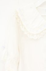 画像2: axes femme kawaii / はしごレース半袖ブラウス M シロ×ラベンダー O-26-09-05-006-AX-BL-IG-OS (2)