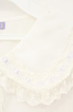 画像3: axes femme kawaii / はしごレース半袖ブラウス M シロ×ラベンダー O-26-09-05-006-AX-BL-IG-OS (3)