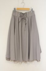 画像1: axes femme POETIQUE / バックフリルレースアップスカート M グレー O-26-09-05-064-AX-SK-IG-OS (1)