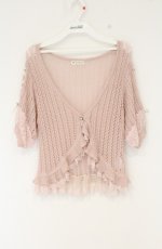 画像1: axes femme / 透かし編サマーニットボレロ M ピンク O-26-09-05-072-AX-TO-IG-OS (1)