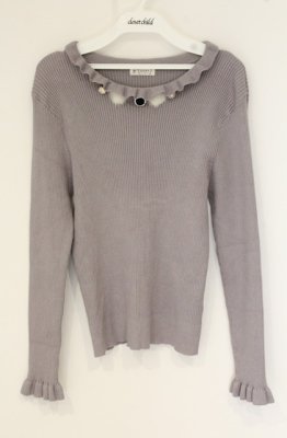 Preview of ビジューボタンニット M グレー系