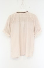 画像2: axes femme / ハイネックレース切替半袖ブラウス M ベージュ O-26-09-05-082-AX-BL-IG-OS (2)