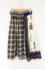 画像3: axes femme POETIQUE / スカーフ巻きチェックスカート  ネイビー×アイボリー O-26-09-05-091-AX-SK-IG-OS (3)