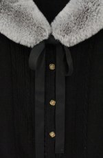 画像2: axes femme / ファーティペット付きカーディガン M クロ O-26-09-05-097-AX-TO-IG-OS (2)