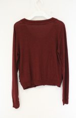 画像3: axes femme / サテンリボンニットカーディガン M ワイン O-26-09-05-101-AX-TO-IG-OS (3)