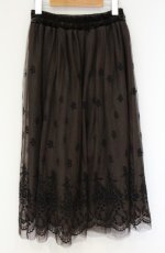 画像3: axes femme / フロッキープリントスカート M ブラウン O-26-09-05-105-AX-SK-IG-OS (3)