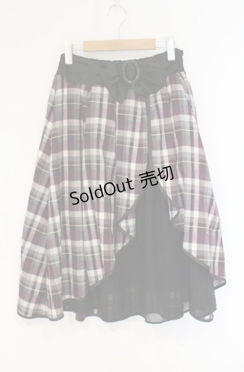 画像1: axes femme POETIQUE / リボンベルトデザインスカート  クロ×パープル系 O-26-09-05-106-AX-SK-IG-OS (1)