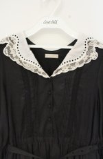 画像2: axes femme POETIQUE / ヴィンテージレース襟ワンピース M クロ O-26-09-05-107-AX-OP-IG-OS (2)
