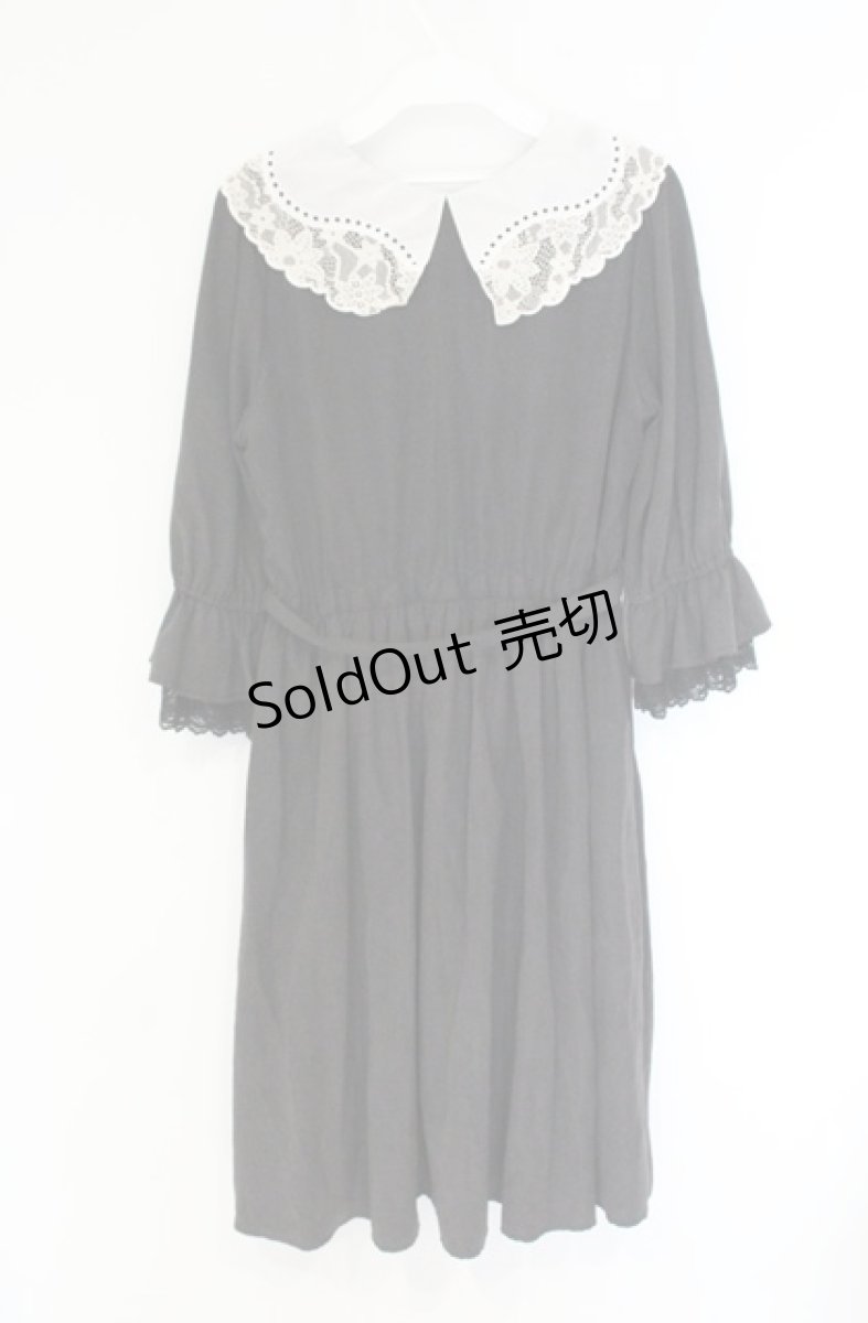 画像3: axes femme POETIQUE / ヴィンテージレース襟ワンピース M クロ O-26-09-05-107-AX-OP-IG-OS (3)