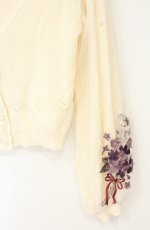 画像2: axes femme / ブーケ刺繍×チュール袖カーディガン M アイボリー O-26-09-05-017-AX-TO-IG-OS (2)